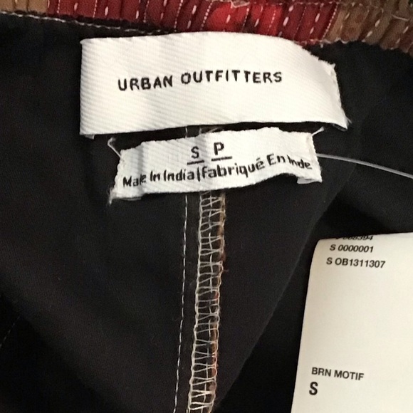 NWT  Multicolor Patchwork stitched‎ Pants brown motif - Picture 10 of 12